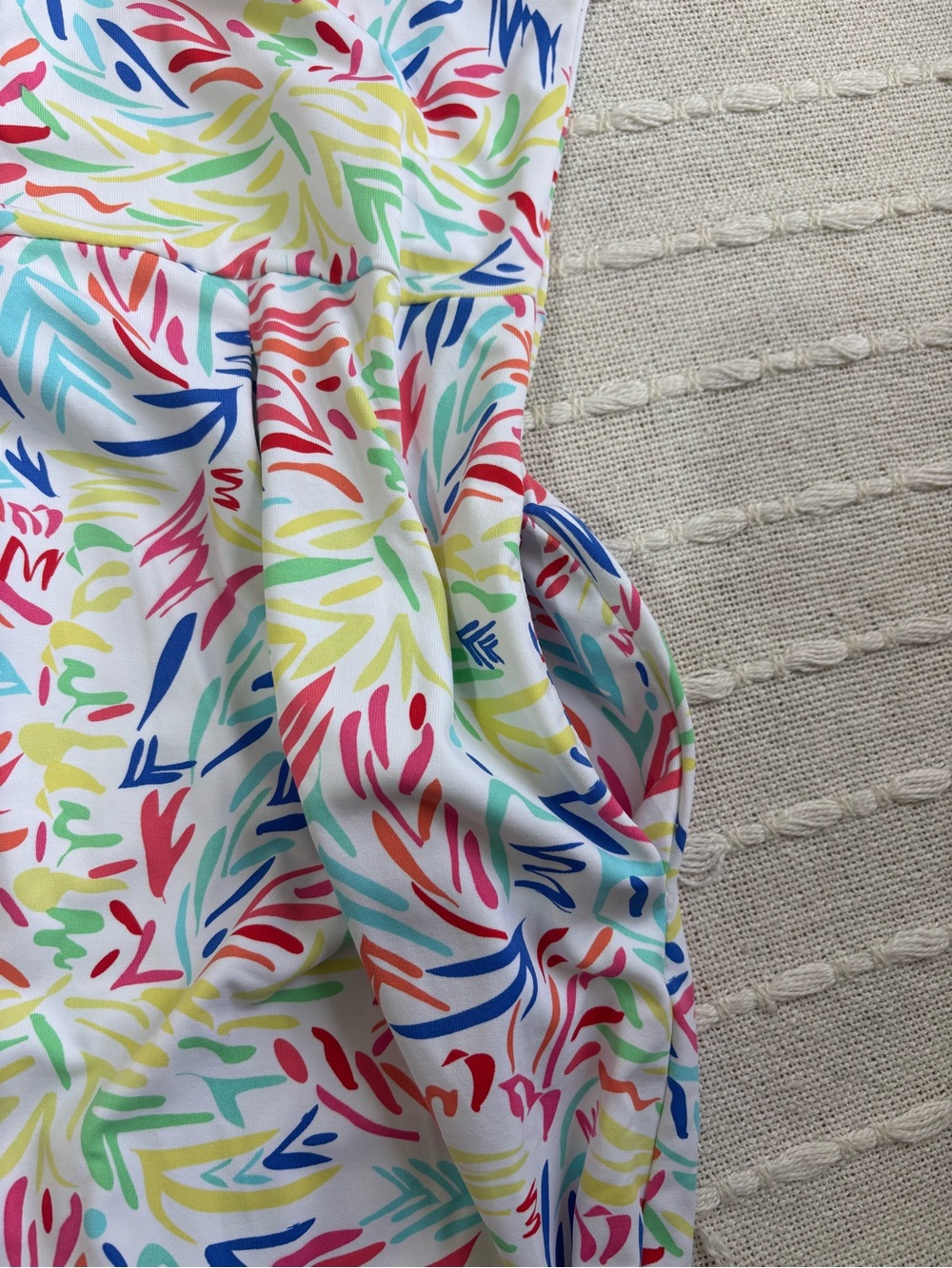Lulu-B SPF Cooling Colorful Abstract Print Sleeveless Fit & Flare Dress M - Picture 8 of 13
